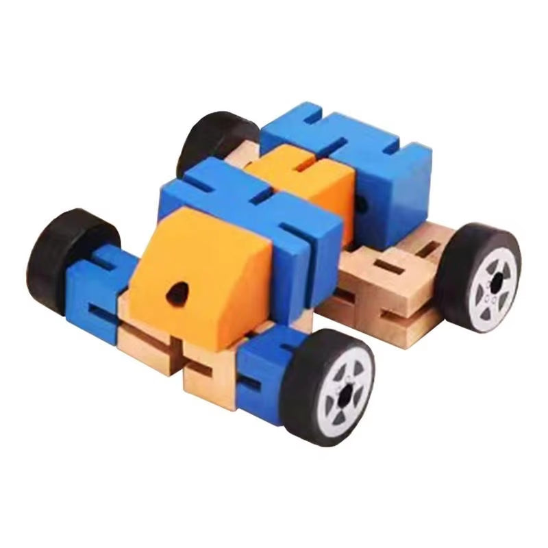 Wooden Transforming Toys Car Robot 